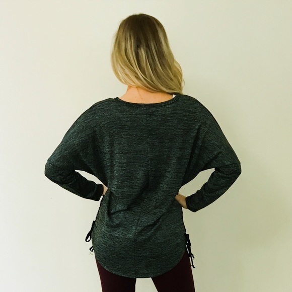  Side Lace Up Dolman Knit Sweater - Picture 5 of 6