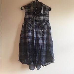 Free People Sleeveless Button Down