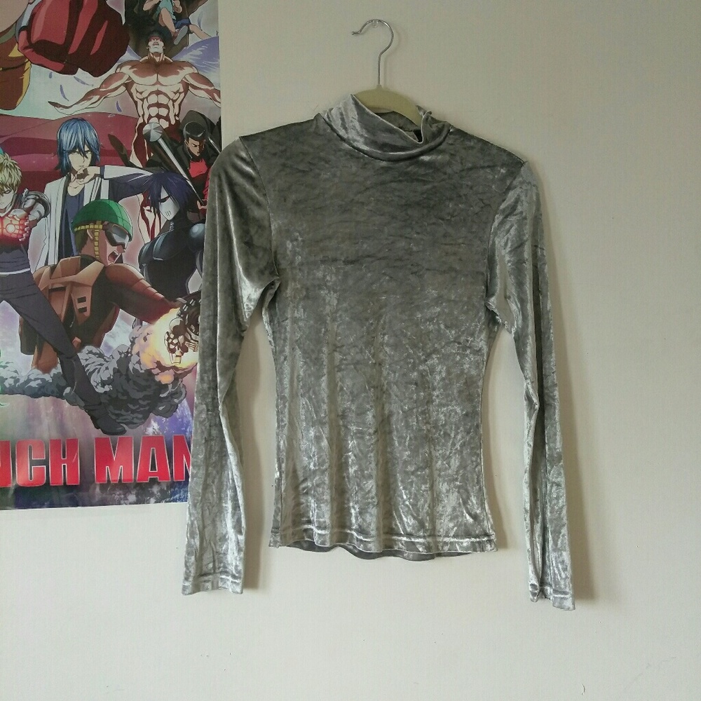 Silver Long Sleeve Blouse