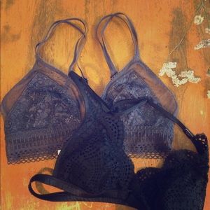 Victorias Secret Grey & Black bralette set Small