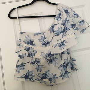 Super feminine one shoulder ruffle top