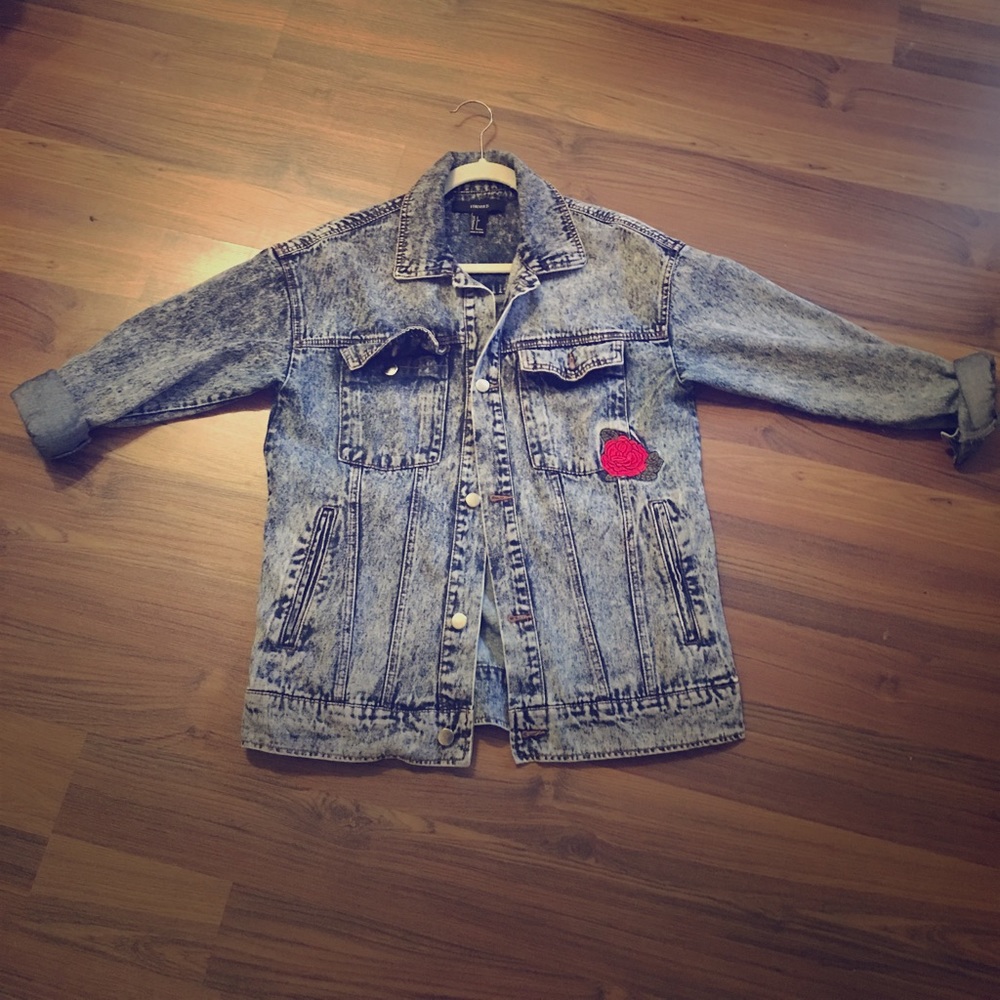 Oversized Acid-Washed Denim Jacket