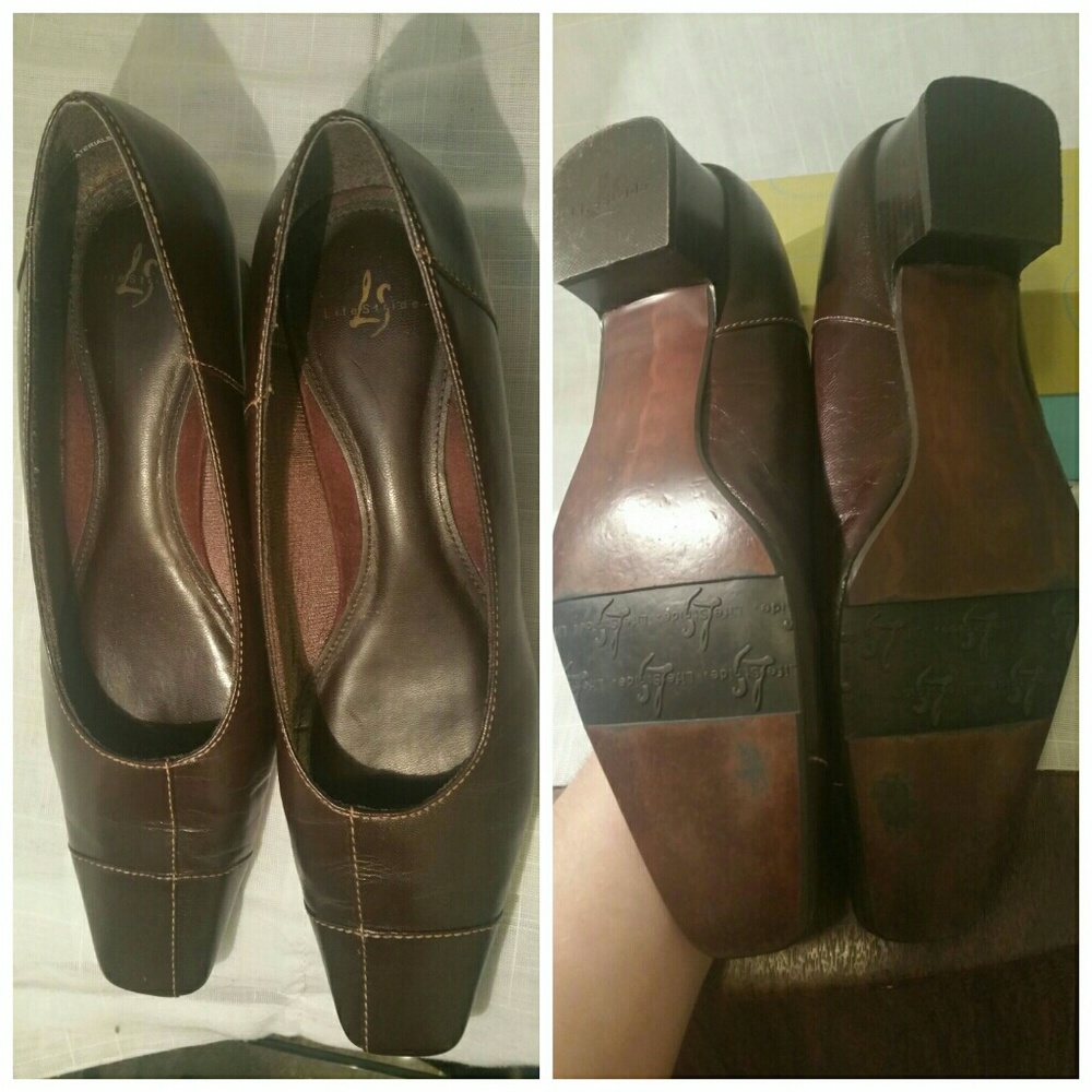 8.5 brown heels life stride