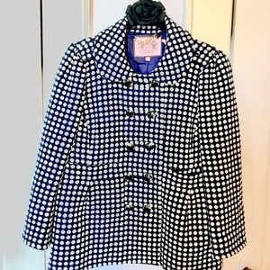 Juicy Couture Jacket Size Small Navy Polka Dot Juicy Couture Jacket Size Small Navy Polka Dot