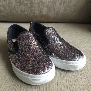 Gap kids multi-color glitter slip ons