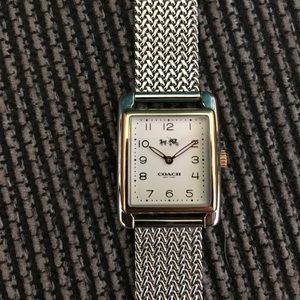 Coach Page Rectangular Mesh Bracelet Watch