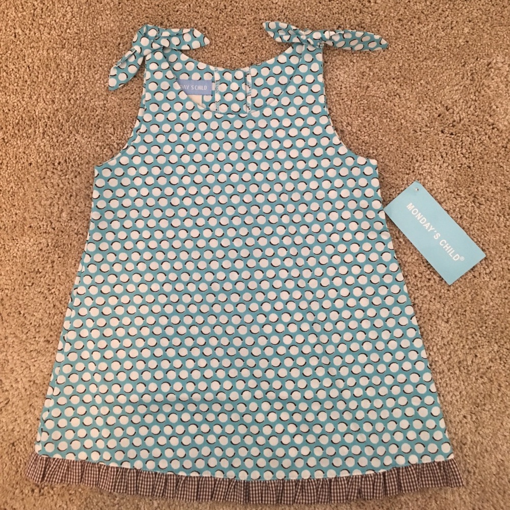 Blue and white poka dot dress!