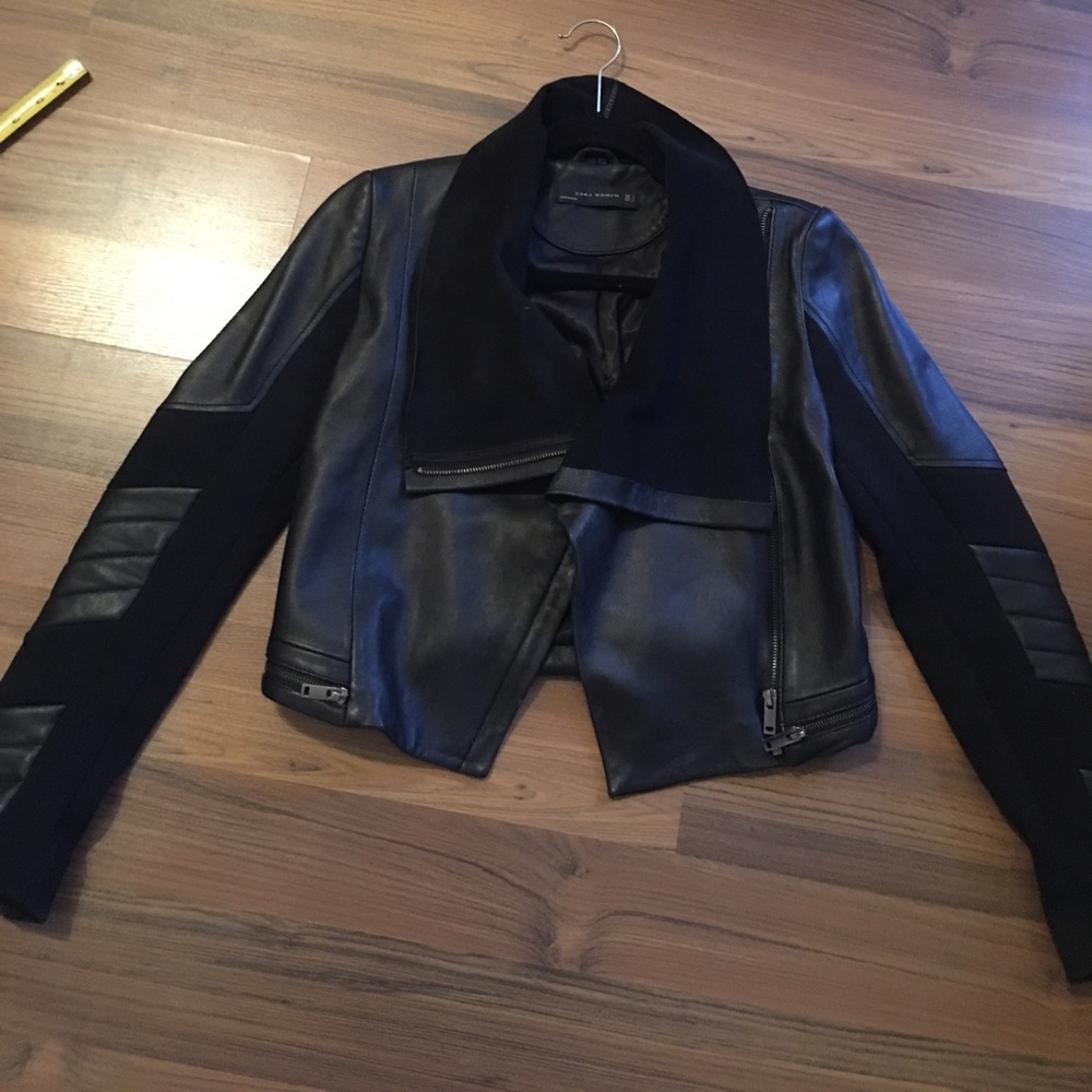 Leather waist-high Zara Jacket