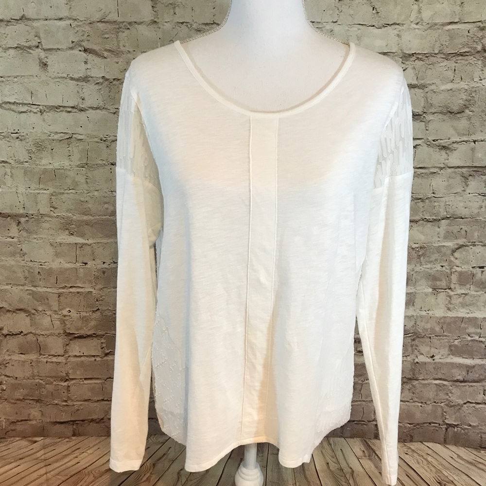 Sundance Catalog Long Sleeve Cotton White Blouse