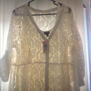 Torrid cream colored knee length lace dress