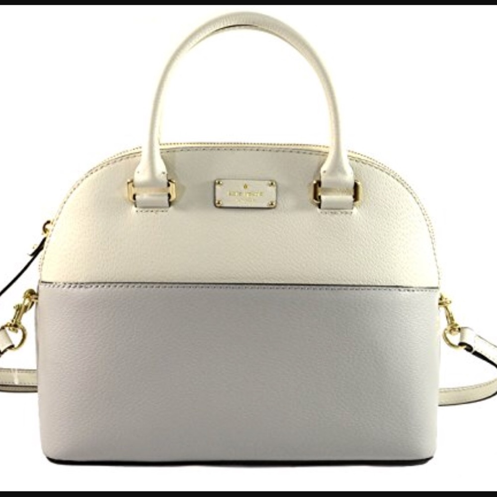 kate spade grey & white grove street bag -like new