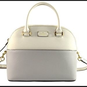 kate spade grey & white grove street bag -like new