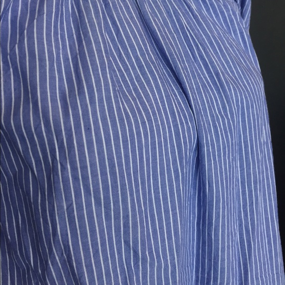 Blue stripped off shoulder ruffle shirt nwt - Picture 2 of 3