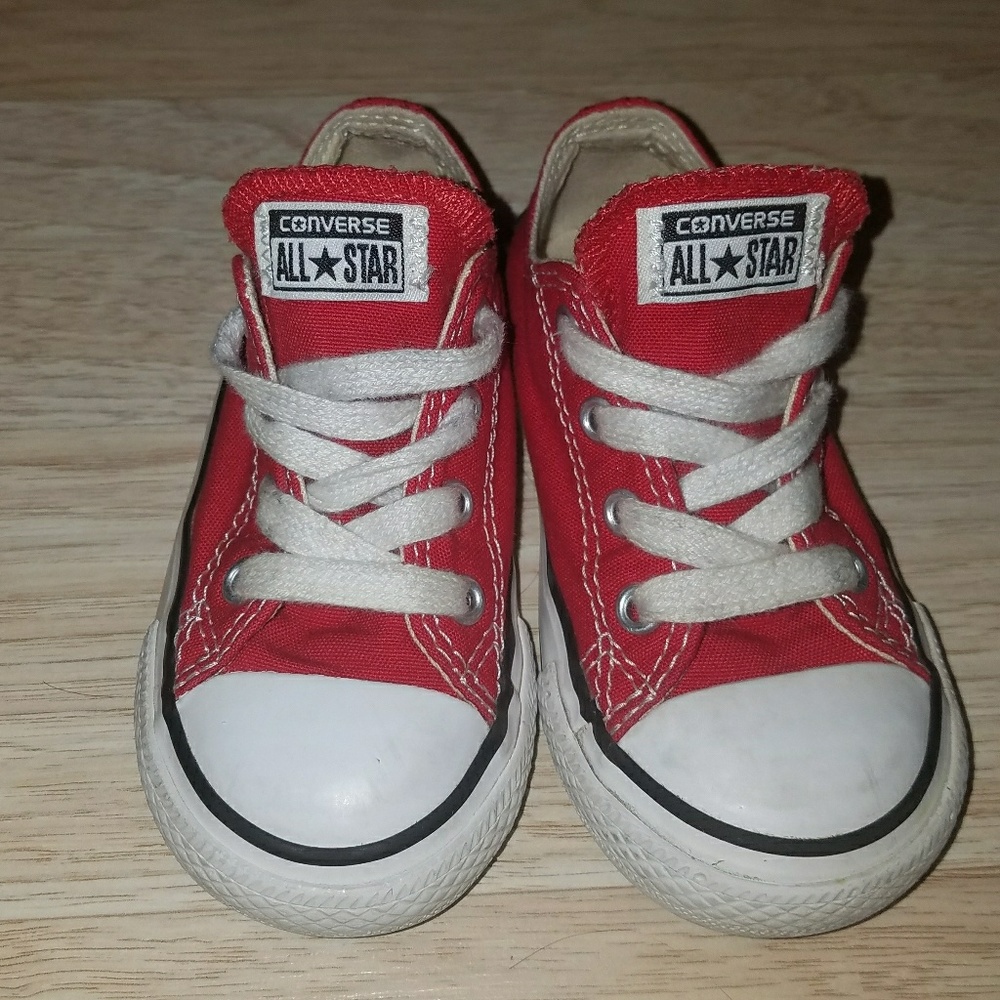 Red and white converse