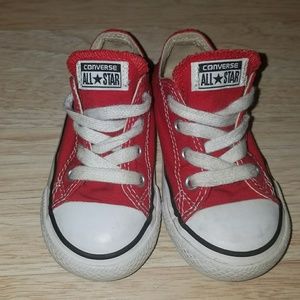 Red and white converse
