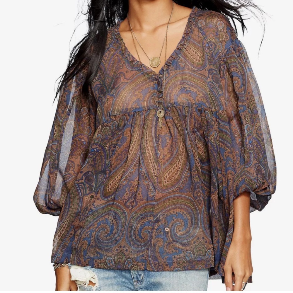 Denim & Supply Ralph Lauren Paisley Chiffon Blouse