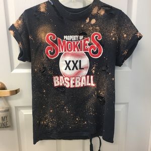 Distressed Smokies Baseball Shirt