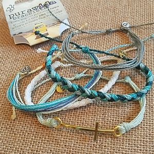 New Pura Vida Teal/Gold Bracelet Bundle