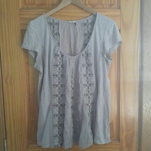 Akemi + Kin grey embroidered top