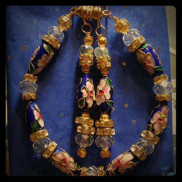 #0105 "Indigo Blues" Cloisonne' Bracelet - Picture 3 of 3