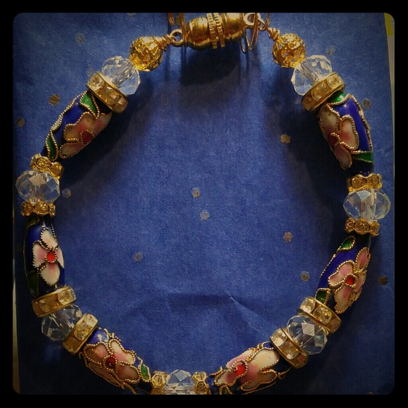 #0105 "Indigo Blues" Cloisonne' Bracelet - Picture 1 of 3