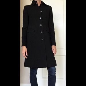 J crew black Italian double cloth wool coat