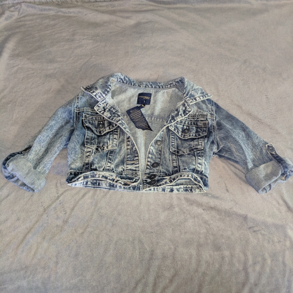 !sold! Blue crop denim jacket