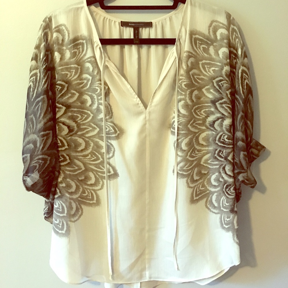 BCBG sheer tunic