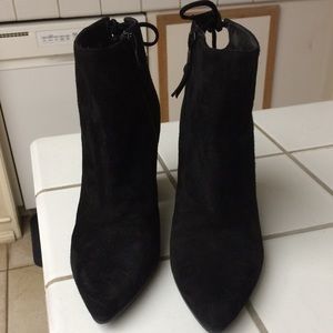Stuart Weitzman Black Suede Grandiose Bootie