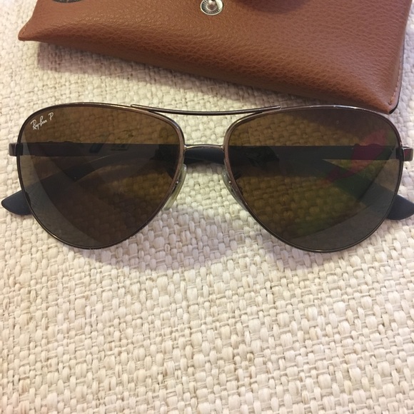 Polarized Ray Ban Aviator Sunglasses Brown main image 4