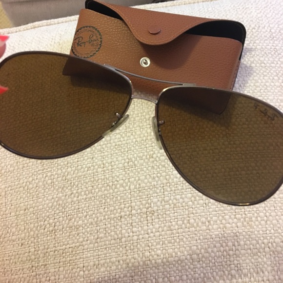 Polarized Ray Ban Aviator Sunglasses Brown