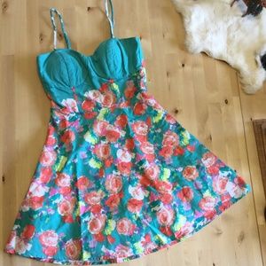 Summer Mini Dress with adjustable spaghetti strap