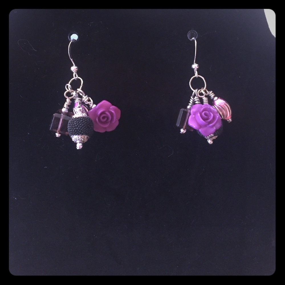 Purple dangle earrings