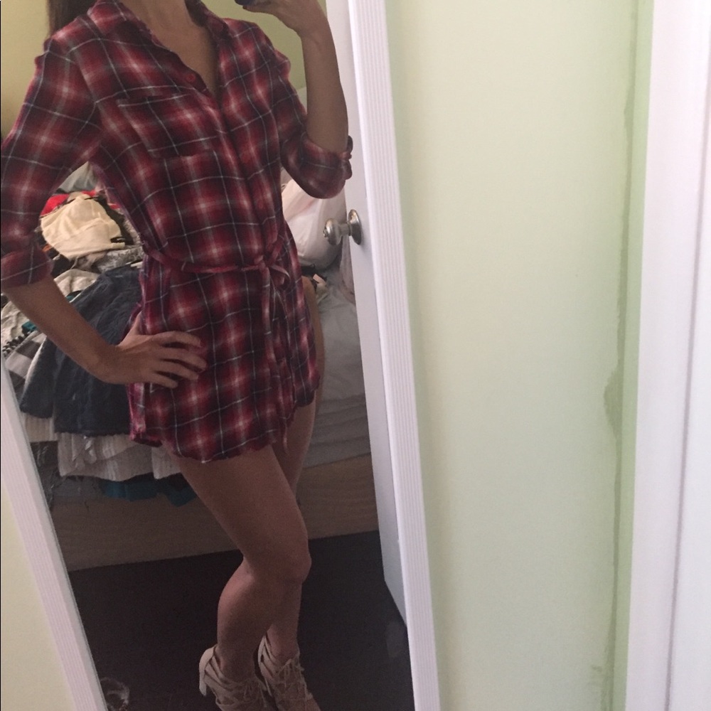 Red flannel tunic