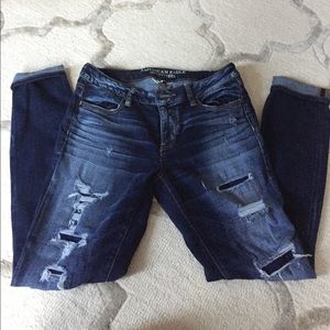 American eagle super stretch ripped jeans
