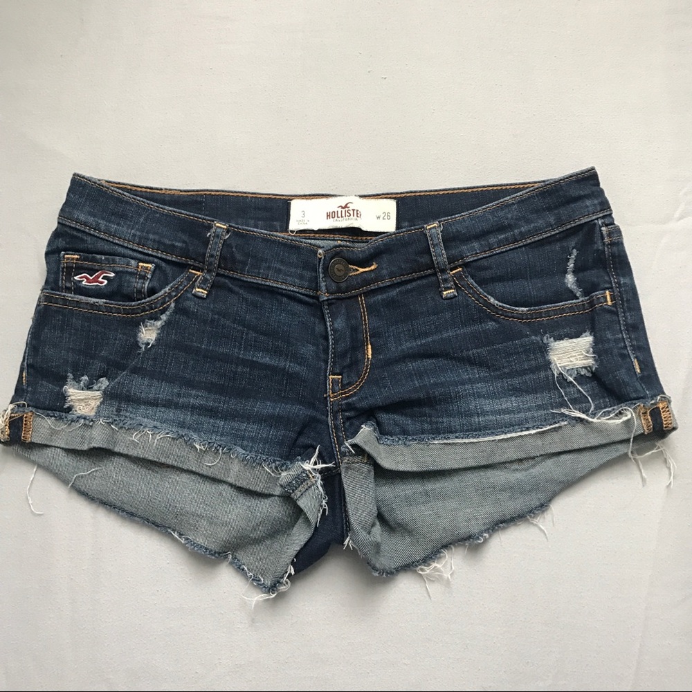 Hollister Low rise Distressed Denim Jean Shorts
