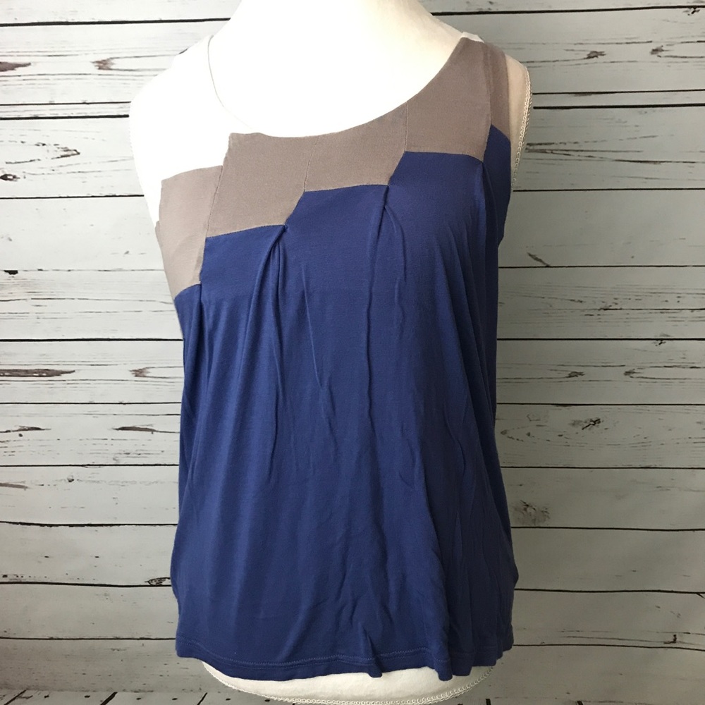 Anthro flowy colorblock tank top