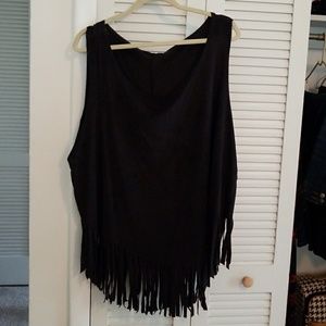 Suede Fringe tank top