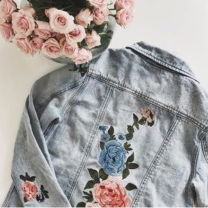 Floral Embroidered Denim Jacket
