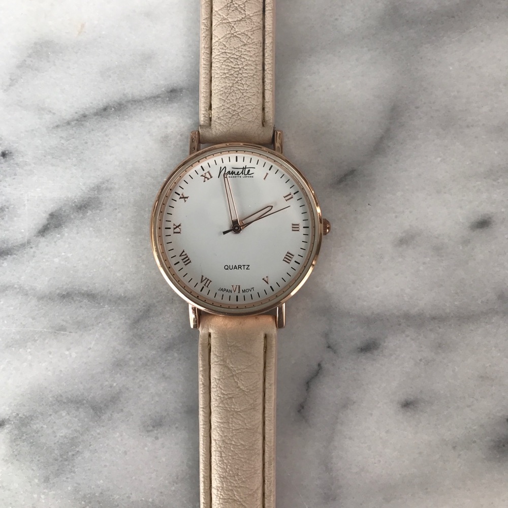 Rose Gold Watch with Blush Strap