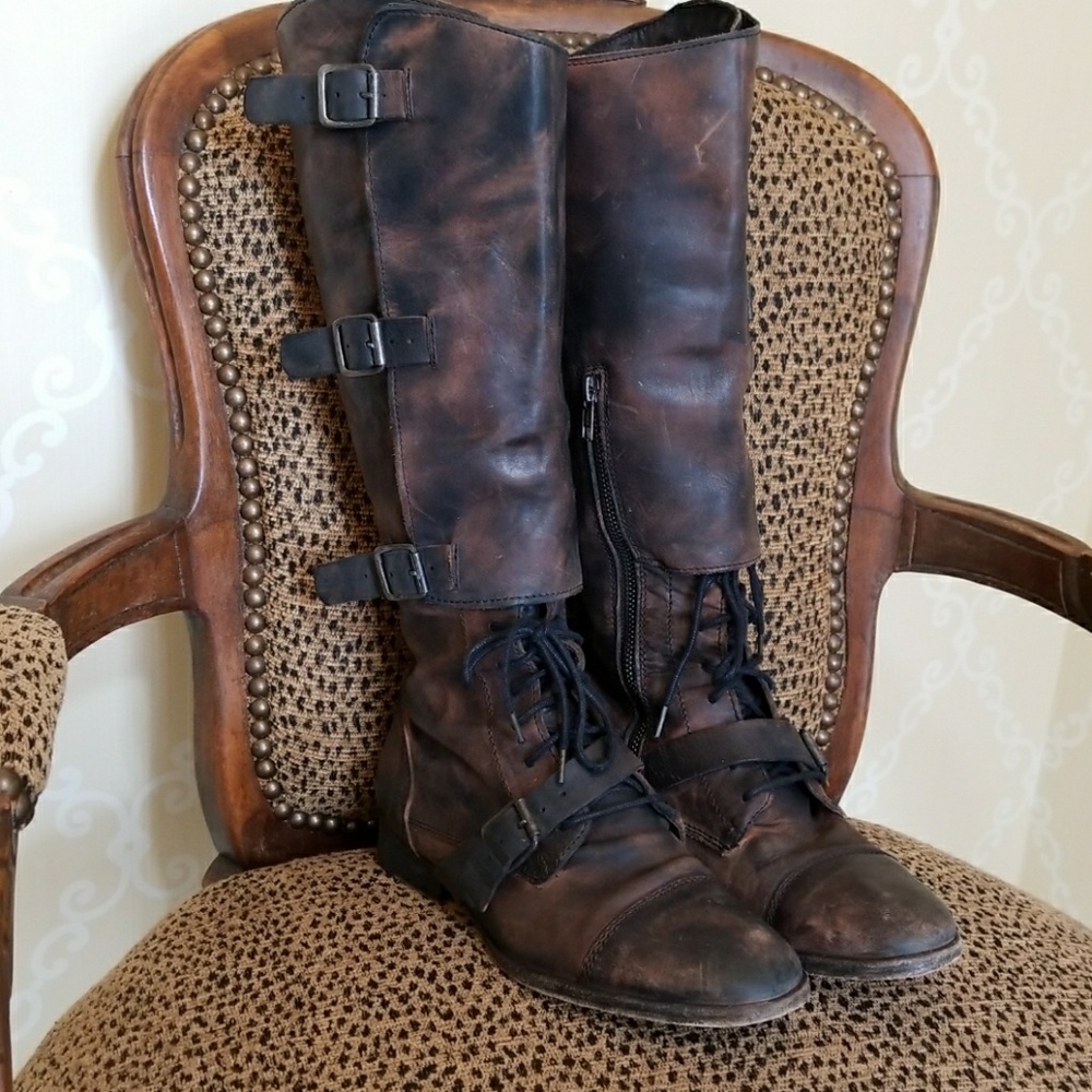 Black Leather Motorcycle Boots