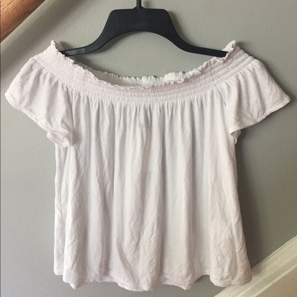 Off the shoulder white top