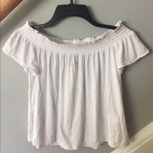 Off the shoulder white top