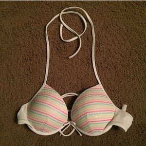 Victoria's Secret Add 2 Cups white bikini top NWOT