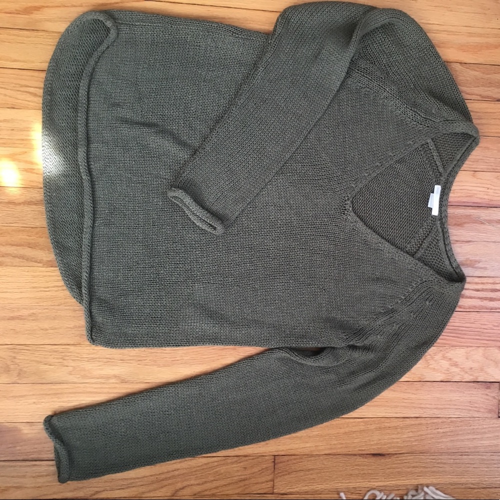 H&M Olive Green Basic Knit Sweater