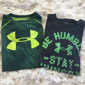 2 Boys Under Armour short sleeve t-shirts size M