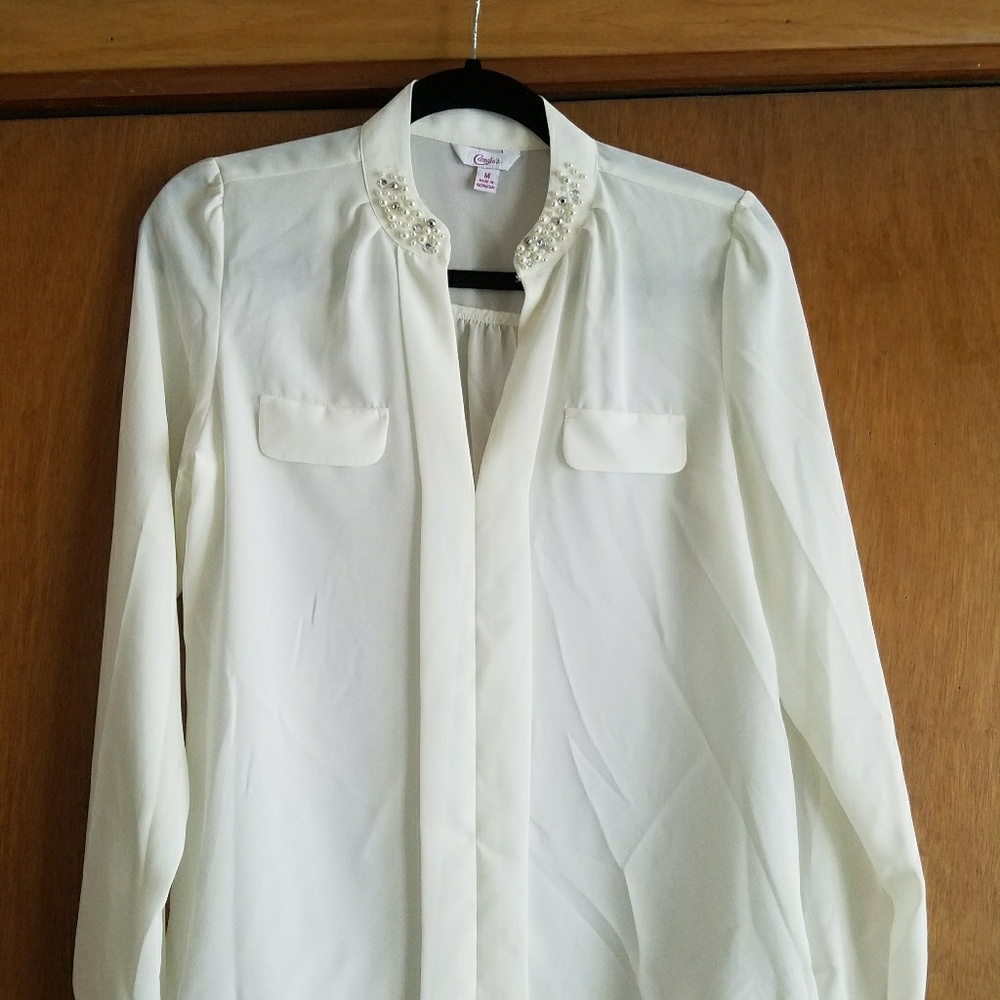NWOT, white long sleeve top