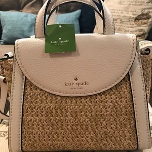 Kate Spade Cobble Hill small straw satchel