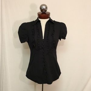 Nanette Lepore Tops - NANETTE LEPORE ruffle front puff sleeve top 4 Nanette Lepore Tops - NANETTE LEPORE ruffle front puff sleeve top 4