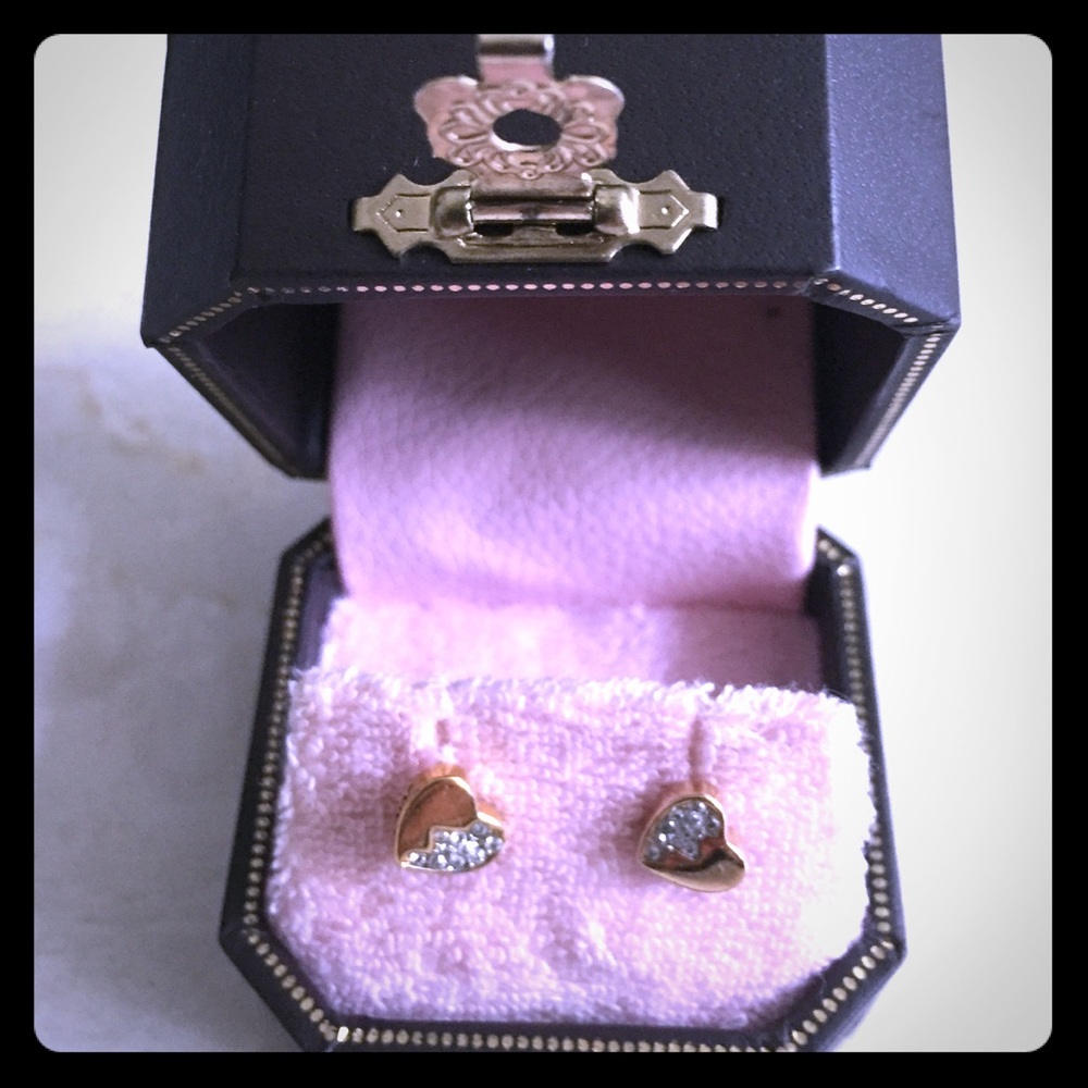 Juicy couture heart rhinestone earrings new inbox